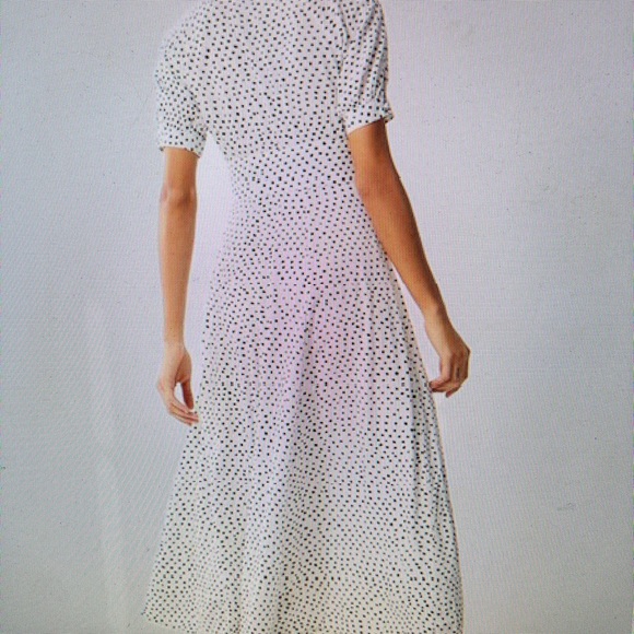 UO Polka Dot Tie-Front Midi Dress - Picture 3 of 10